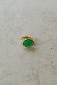 prsten se zeleným kamenem pd oval ring | green