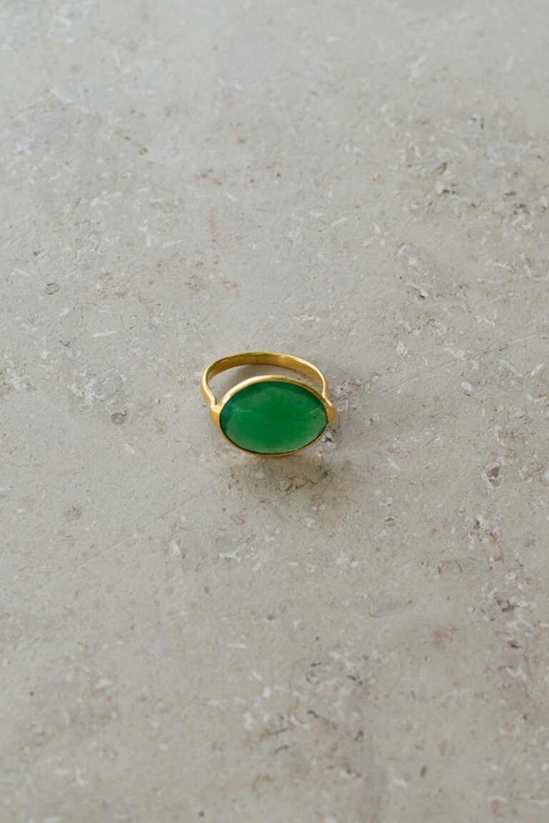 prsten se zeleným kamenem pd oval ring | green