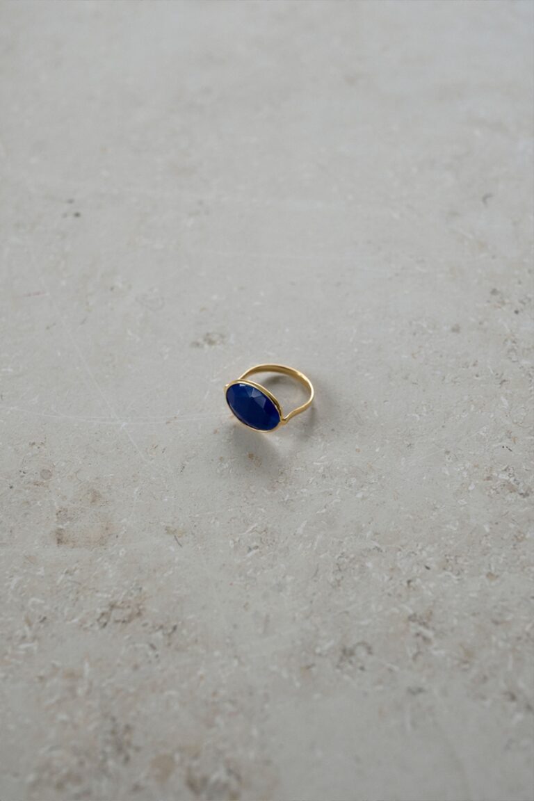 prsten s modrým kamenem pd oval ring | blue