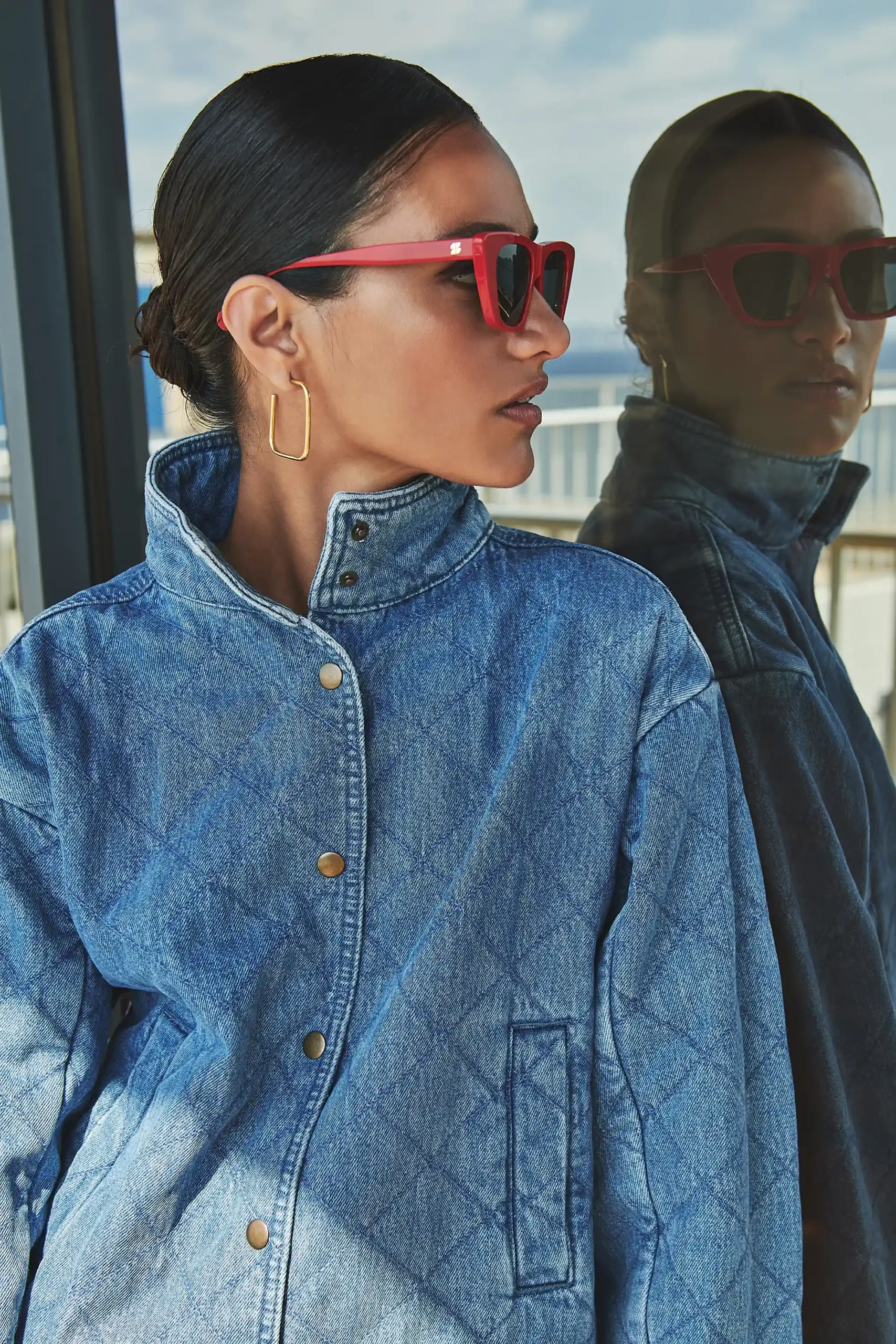 čtvercové náušnice pd squared earring M | gold