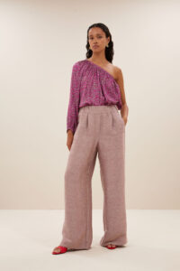 Metalické kalhoty Benji Gloss Pants - Mellow Rose