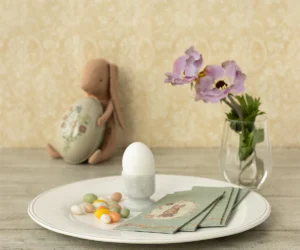 Maileg Velikonoční ubrousky | Napkin, Lapin de Pâques - Green/Rose