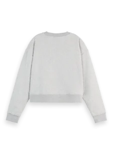 Šedá mikina Applique Artwork Loose Sweater