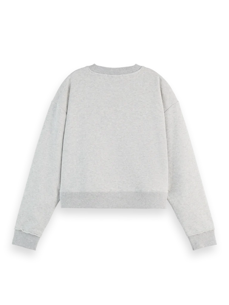 Šedá mikina Applique Artwork Loose Sweater